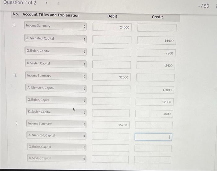 Solved Question 2 of 2 - /50 E At the end of its first year | Chegg.com