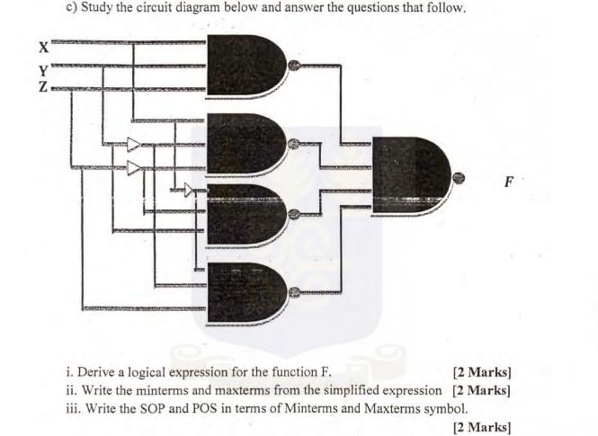 Solved c) Study the circuit diagram below and answer the | Chegg.com