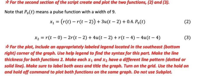 Solved For the second section of the script create and plot | Chegg.com