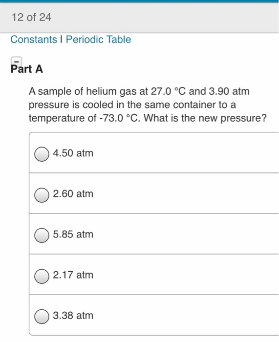 Solved 1 of 24 onstants 1 Periodic Table art A A tank
