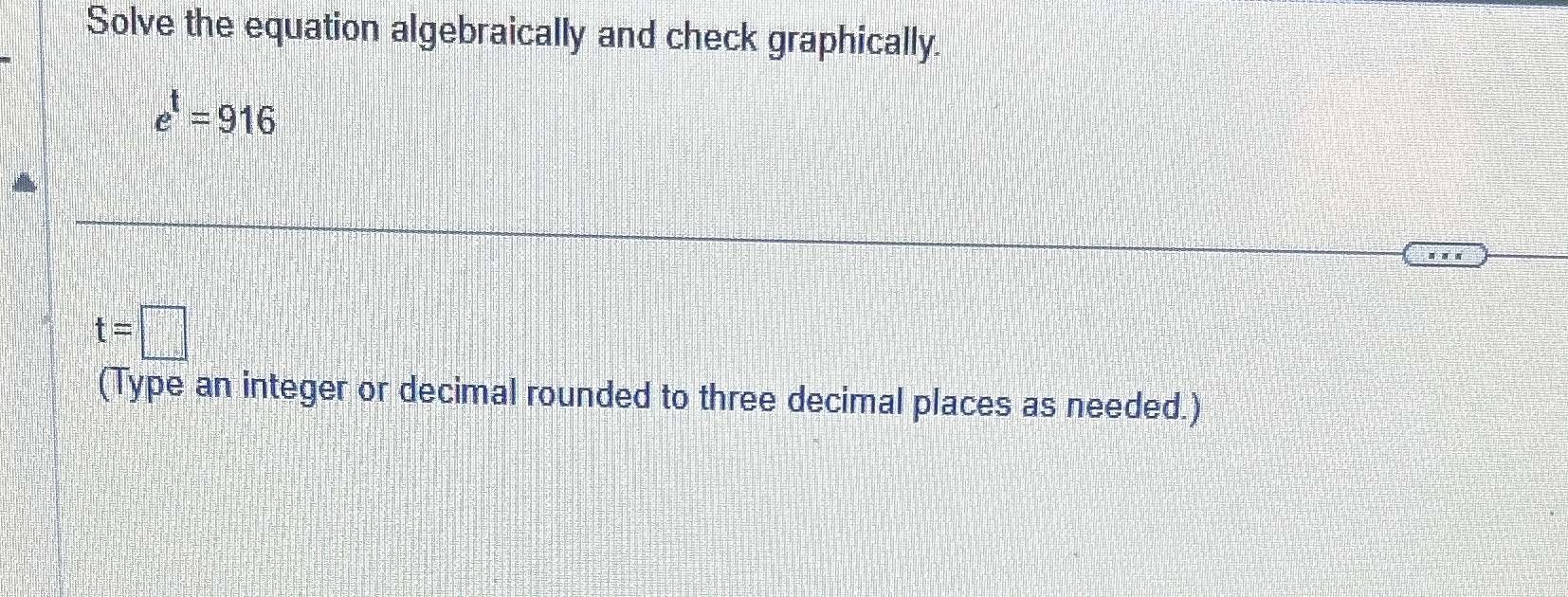 Solved Solve the equation algebraically and check | Chegg.com