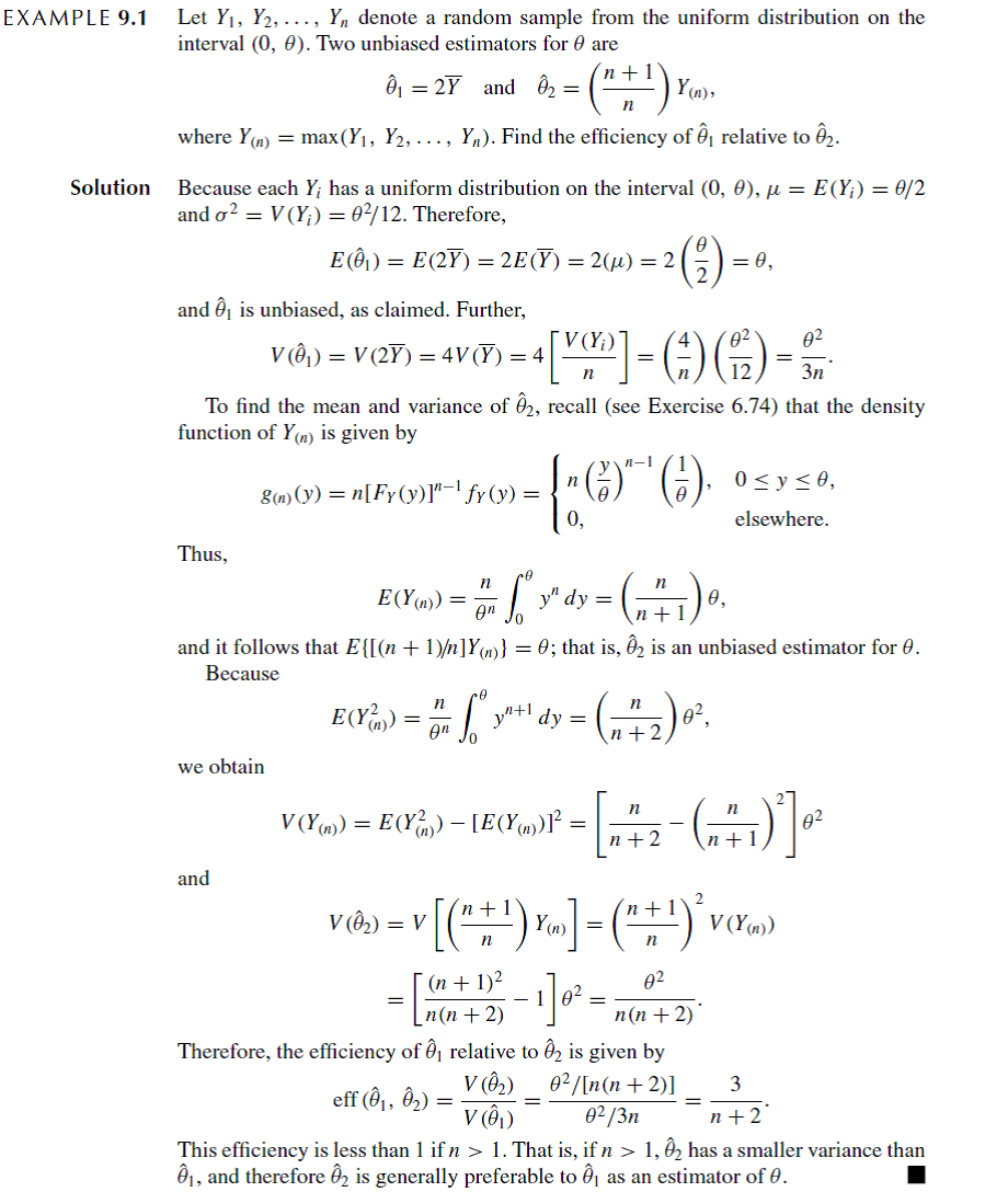Solved Refer To Exercise 9 49 Use Y N To Find An Mvue Of 8 Se Chegg Com