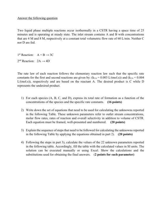 Solved Answer the following question Two liquid phase | Chegg.com