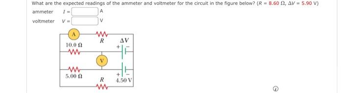 Solved What are the expected readings of the ammeter and | Chegg.com
