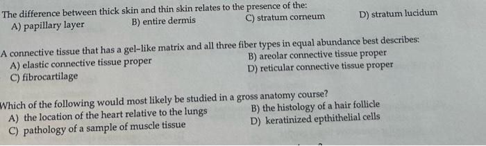 Solved The difference between thick skin and thin skin | Chegg.com