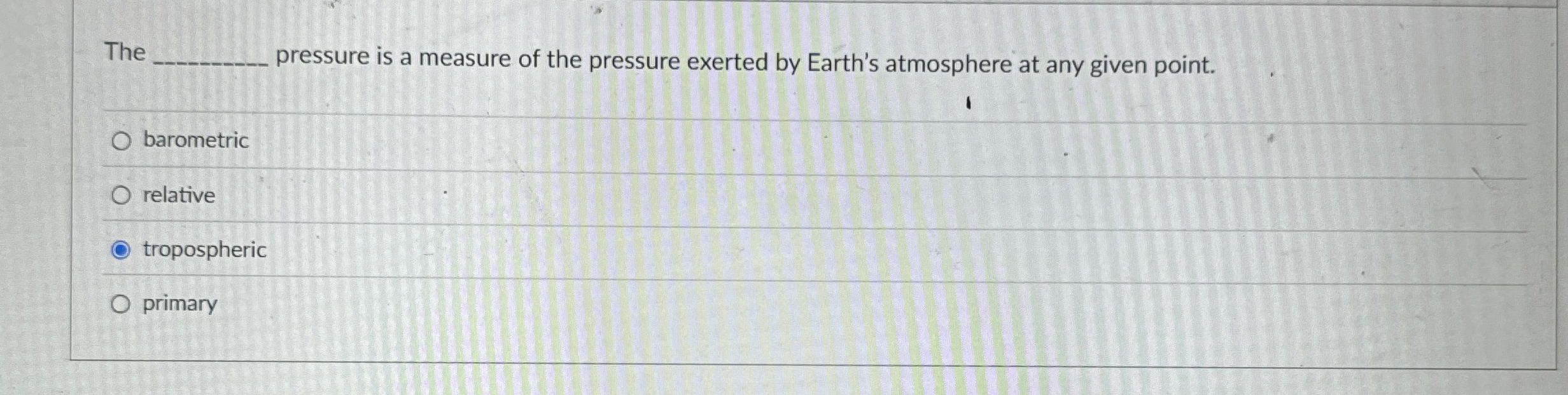 Solved The ﻿pressure is a measure of the pressure exerted | Chegg.com