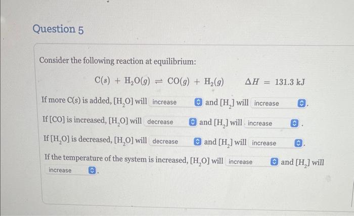 Solved Consider the following reaction at equilibrium: | Chegg.com
