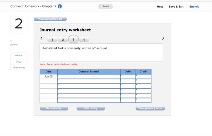 Solved Connect Homework - Chapter 7 Saved Help Save & Exit | Chegg.com