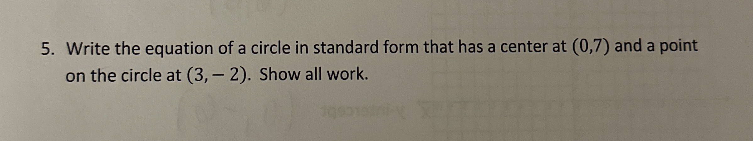 Solved Write the equation of a circle in standard form that | Chegg.com