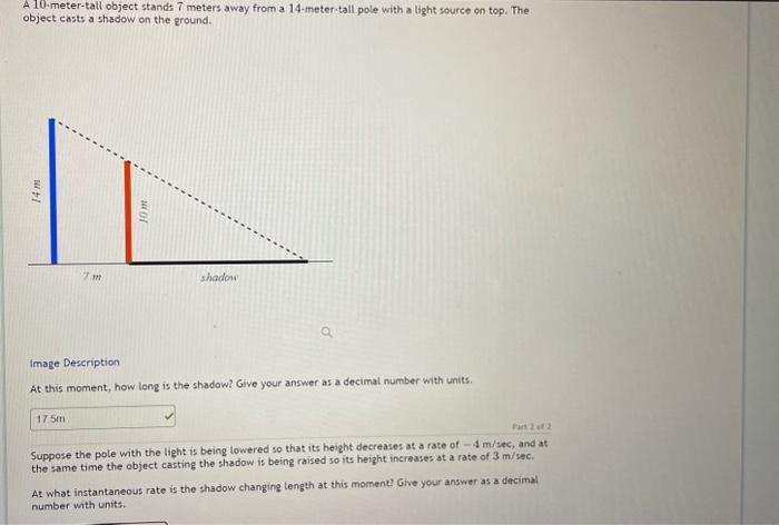 Solved A 10-meter-tall object stands 7 meters away from a | Chegg.com