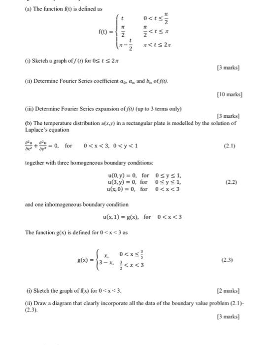 Solved (a) The function ft) is defined as t 0 | Chegg.com
