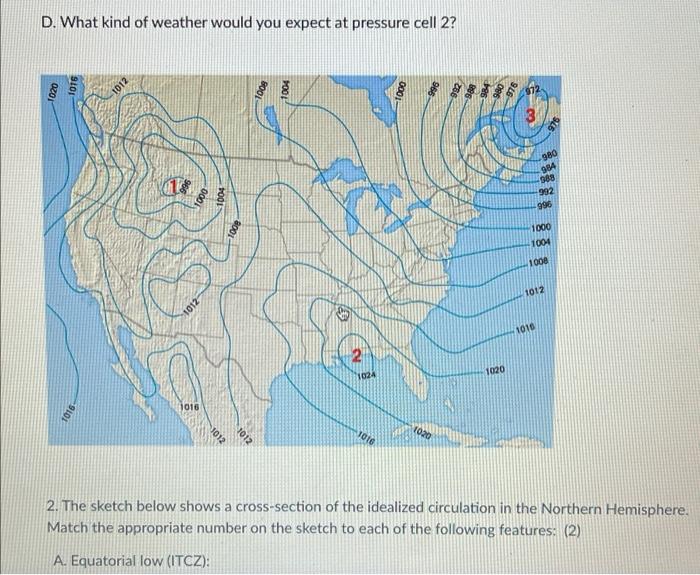 Solved Part 1: Atmospheric Pressure 1. The map below is a | Chegg.com