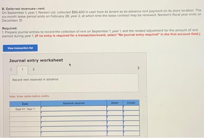 Solved Record deposit revenueRecord rent recorved in | Chegg.com