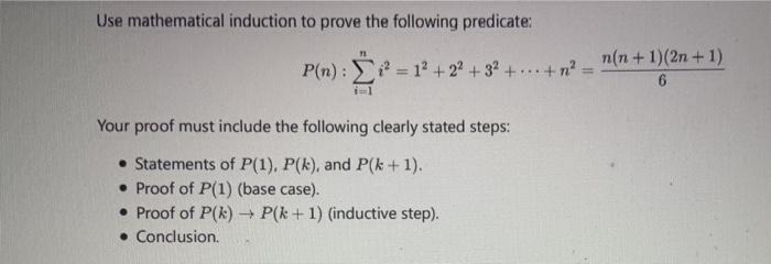 Solved Use mathematical induction to prove the following | Chegg.com