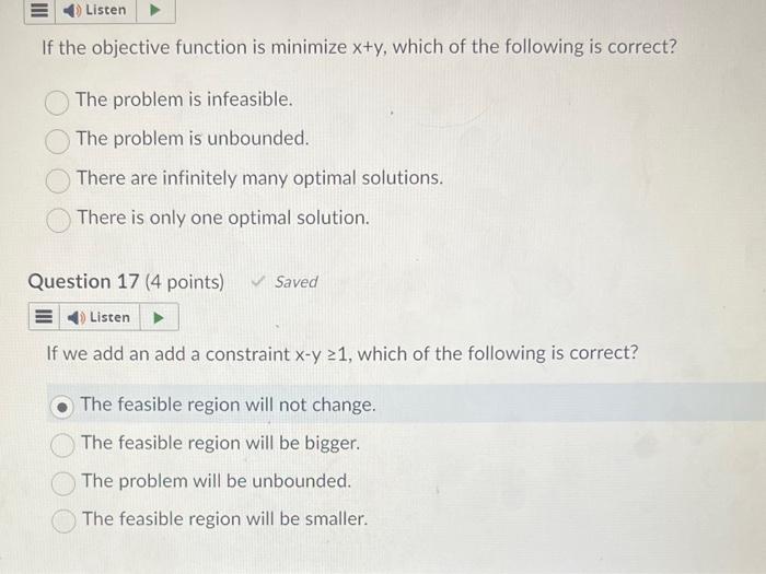 Solved The following is a graph of a linear programming | Chegg.com