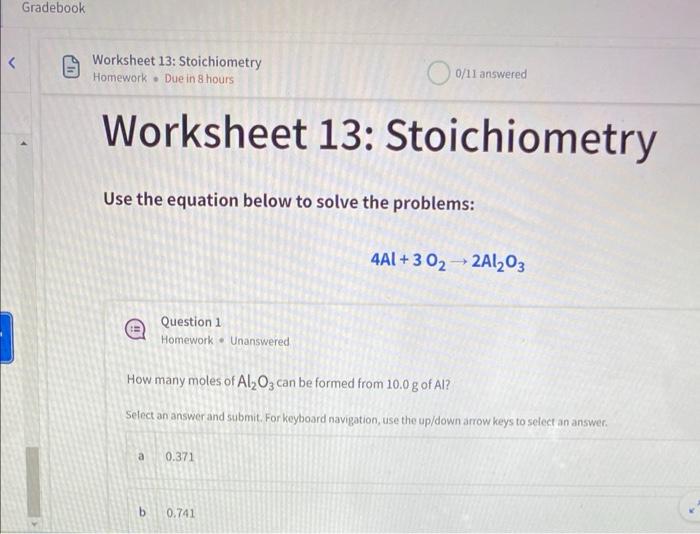 stoichiometry homework #1