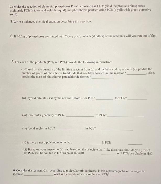 Solved Consider the reaction of elemental phosphorus P with | Chegg.com