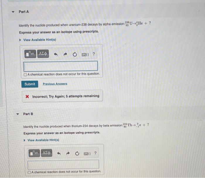 Solved Identify The Nuclide Produced When Uranium Decays Chegg Com