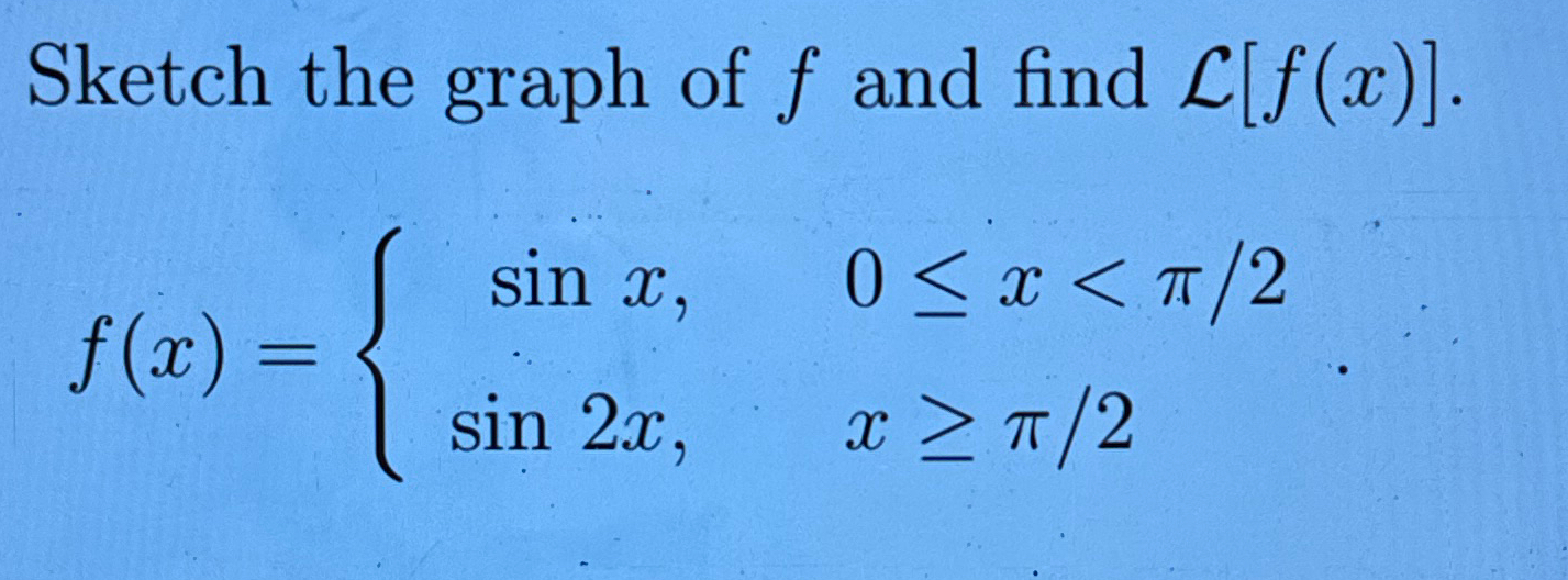 Solved Sketch The Graph Of F ﻿and Find