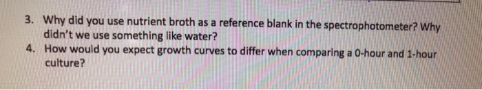 Solved 3 Why Did You Use Nutrient Broth As A Reference Chegg