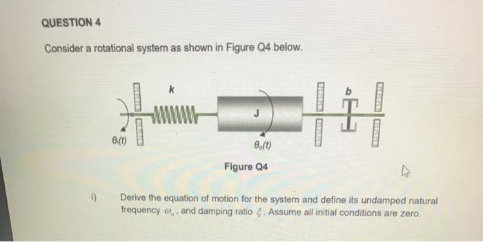 Solved QUESTION 4 Consider a rotational system as shown in | Chegg.com