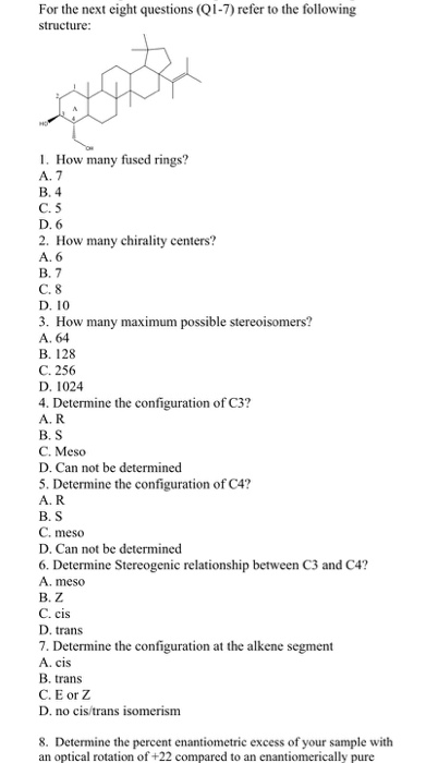 For The Next Eight Questions Q1 7 Refer To The Chegg 