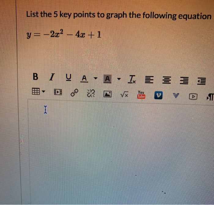 Solved List the 5 key points to graph the following equation | Chegg.com