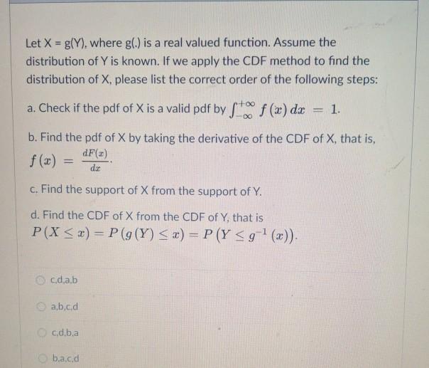 Solved Let X G Y Where G Is A Real Valued Function Chegg Com