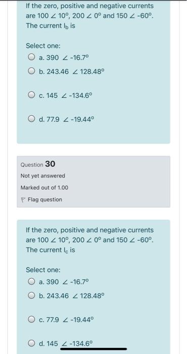 Solved If the zero, positive and negative currents are 100 % | Chegg.com