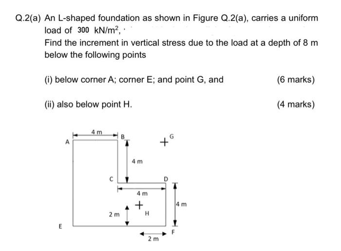 Solved Q.2(a) An L-shaped foundation as shown in Figure | Chegg.com