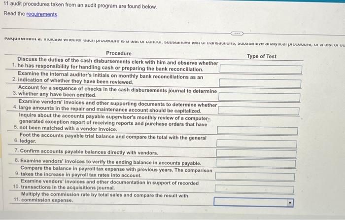 Solved options: substantive analytical procedure, | Chegg.com