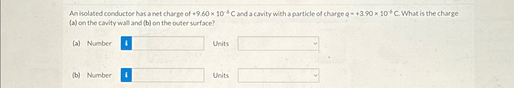 Solved An isolated conductor has a net charge of +9.60×10-6C | Chegg.com