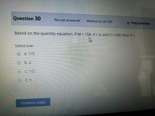 Solved Question 30 Not yet answered Marked out of 1.00 p | Chegg.com