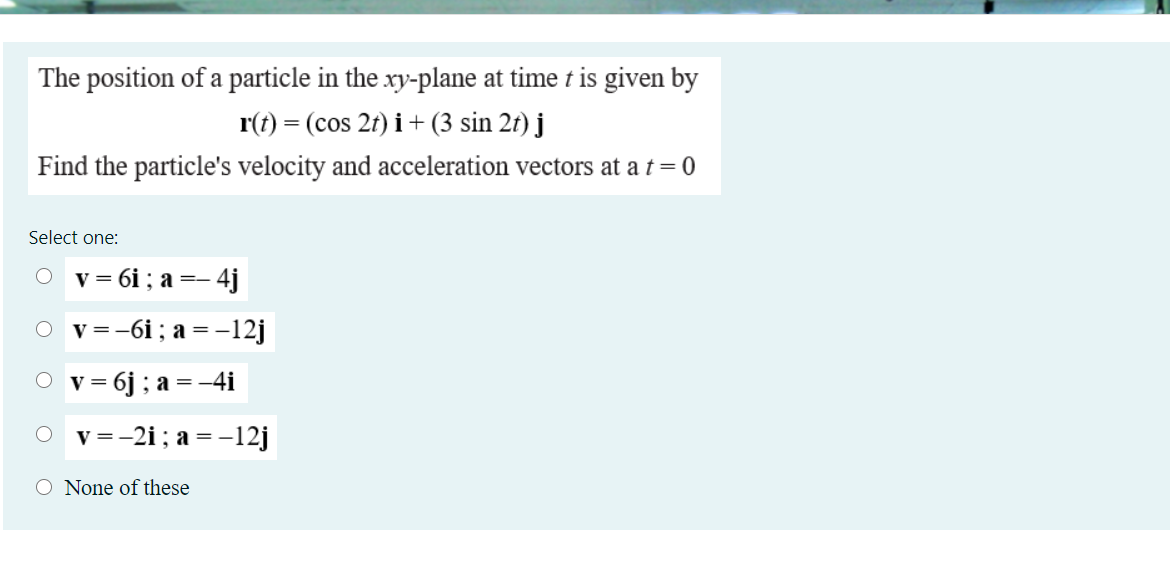 Solved The position of a particle in the xy-plane at time t | Chegg.com