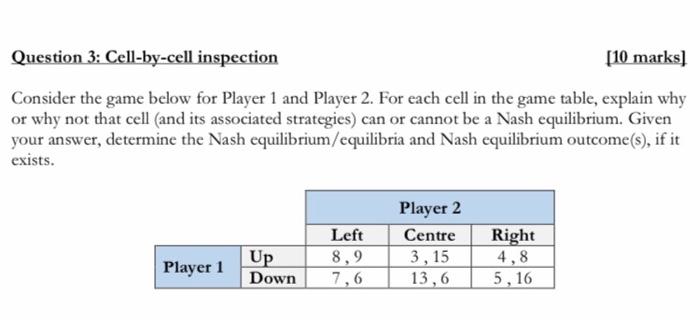 Solved Question 3: Cell-by-cell inspection [10 marks) | Chegg.com