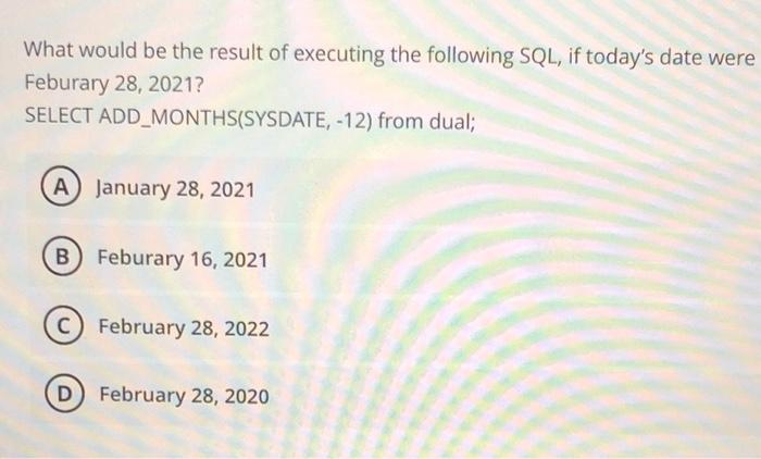 Solved What would be the result of executing the following | Chegg.com