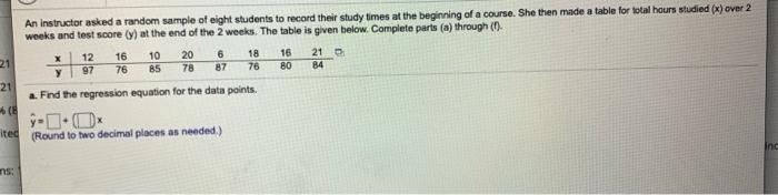 Solved An instructor asked a random sample of eight students | Chegg.com
