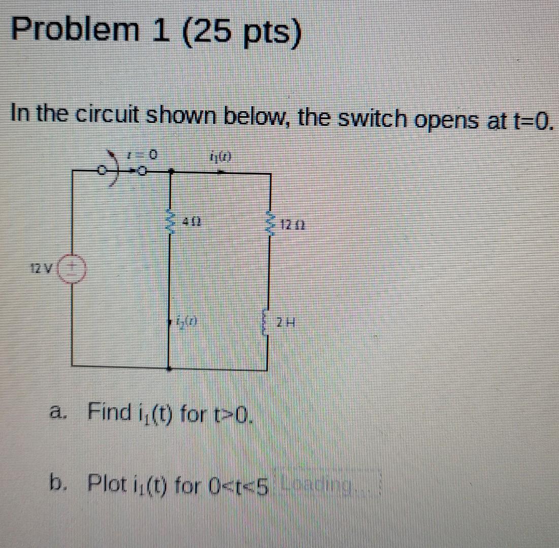 Solved Problem 1 (25 pts) In the circuit shown below, the | Chegg.com