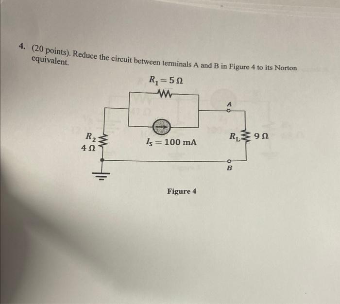 Solved 4. (20 points). Reduce the circuit between terminals | Chegg.com
