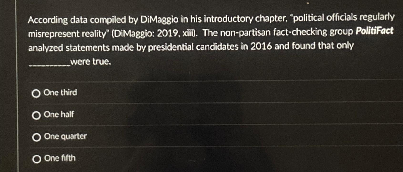 Solved According data compiled by DiMaggio in his | Chegg.com