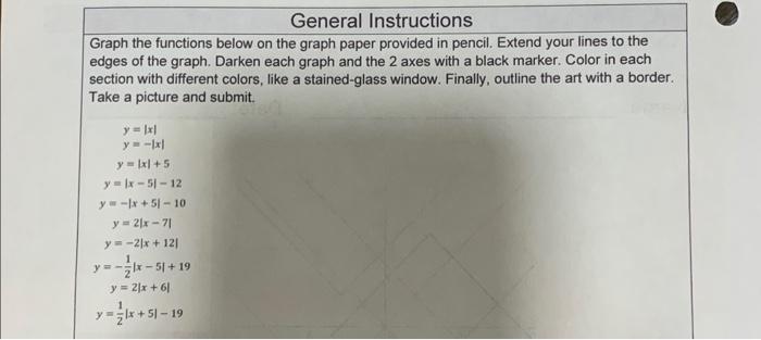 Graph the functions below on the graph paper provided | Chegg.com