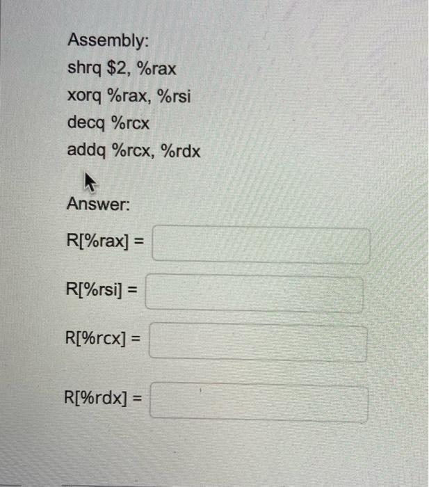 Solved Given the following initial register contents, what | Chegg.com