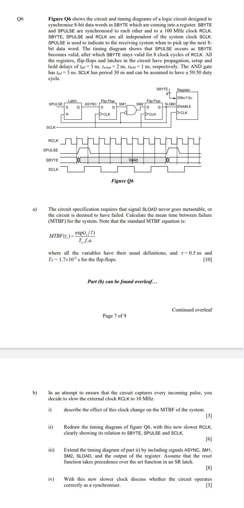 Q6 Figure Q6 Shows The Circuit And Timing Diagrams Of | Chegg.com