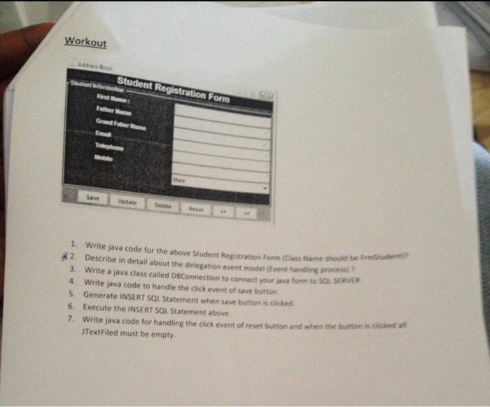 Solved Workout do Shudent Student Registration Form File: | Chegg.com