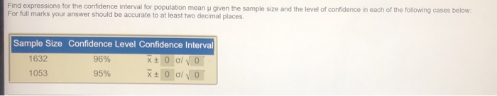 Solved Find expressions for the confidence interval for | Chegg.com