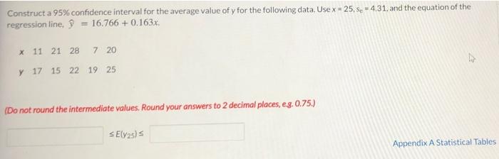 Solved Construct a 95% confidence interval for the average | Chegg.com