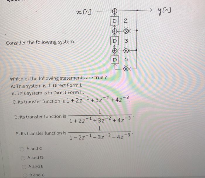 Solved x[n] yen] D OSOKOK Consider the following system. D | Chegg.com
