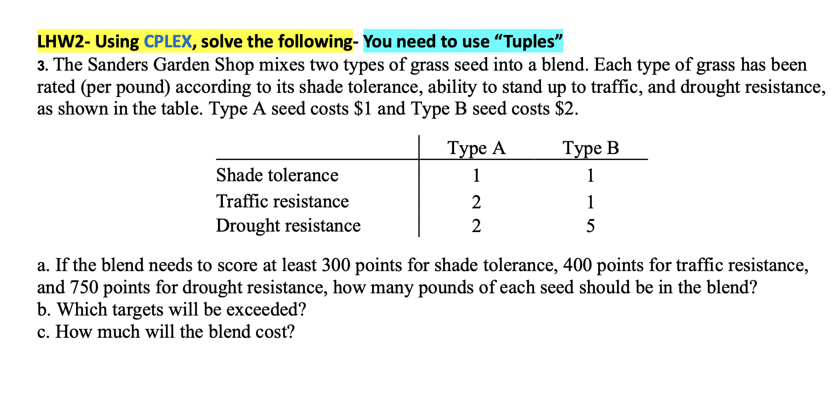 Solved (PLease Solve Using CPLEX, using 
