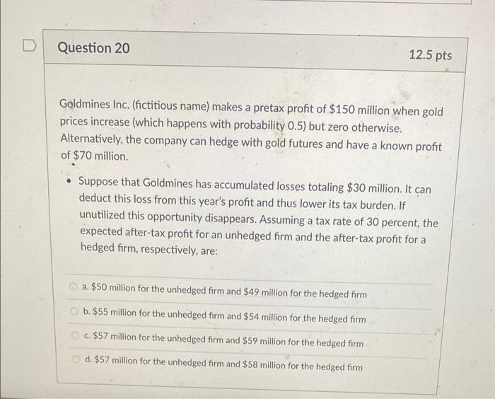 Solved D Question 19 12.5 pts • Which of the following | Chegg.com