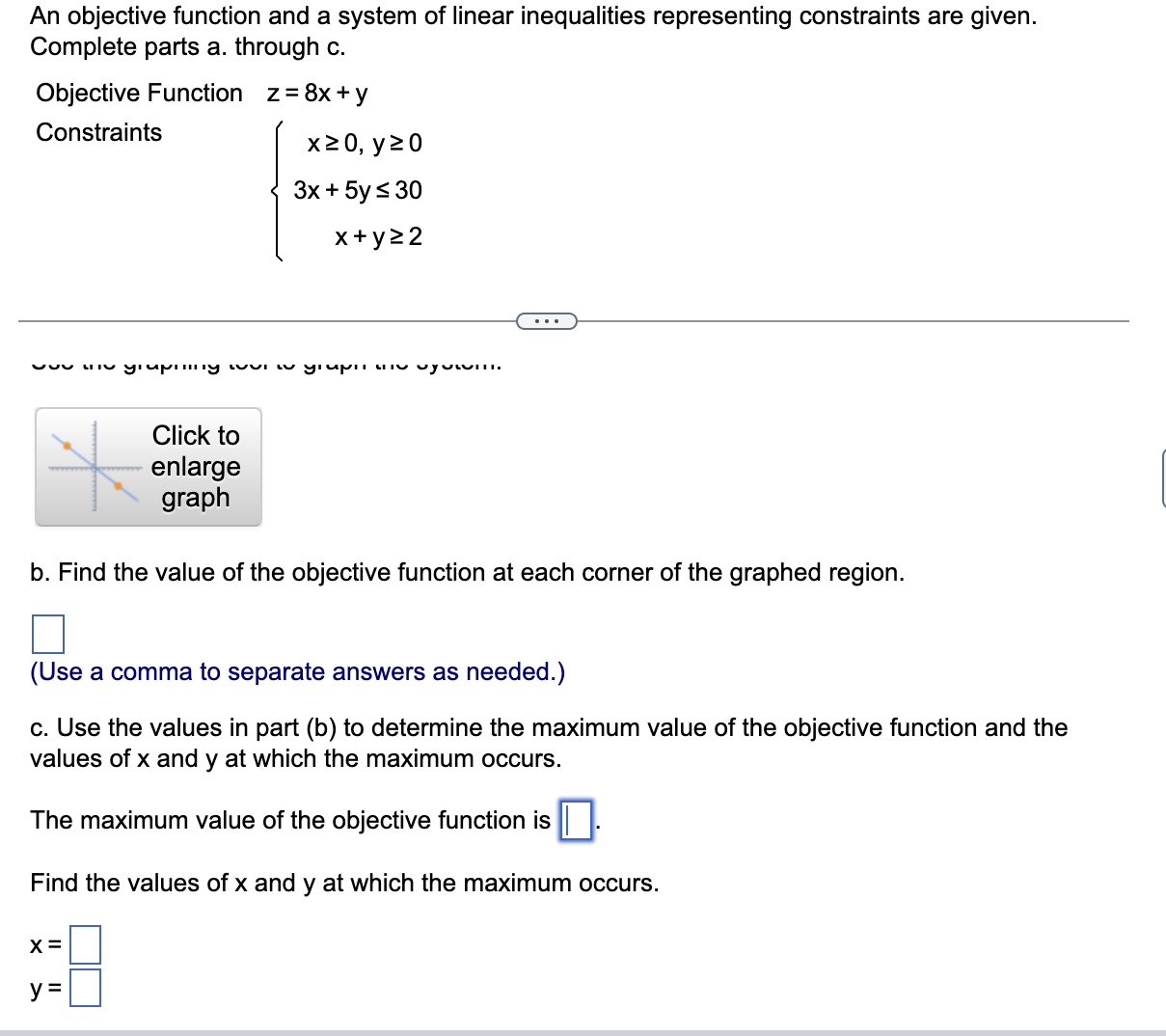 Solved An objective function and a system of linear | Chegg.com